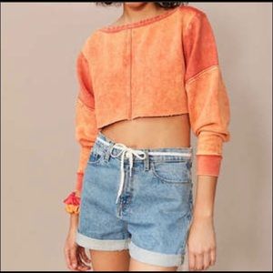 BDG Cropped acid wash sweater